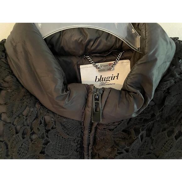 Blugirl Blumarine Puffer Jacket with Lace Overlay on Shoulders Size Small - Picture 3 of 8
